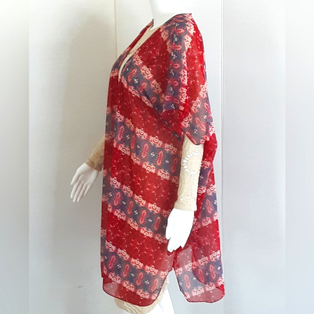 BAND Of GYPSIES Floral Lightweight Duster Kimono Sz M/L - Picture 3 of 6